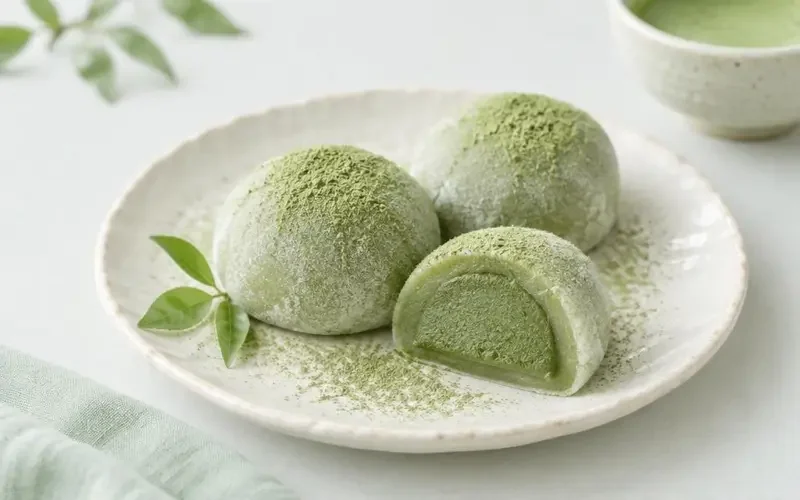 抹茶红豆大福，软糯到会摇晃的封面图：甜点厨房频道的甜味画面